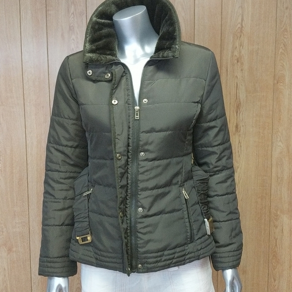 NY&CO Olive Green Puffer Jacket Size XS - Picture 3 of 12